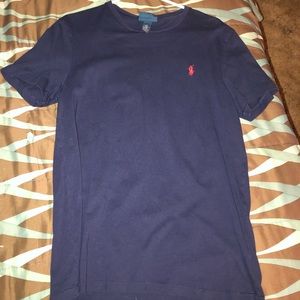 A navy blue youth tee-shirt